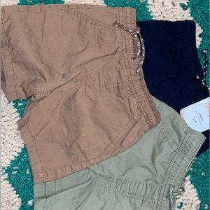 7 piece boy shorts bottoms bundle solids green tan black khaki all new